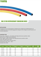 Manguera de Carga de Refrigerante Compatible con SAE J2196 R12r22r134ar410r502r404r407r32, Mangueras de Freón de Caucho Sintético, Corte UL Aprobado por W.P.