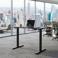 Bureau assis-debout réglable en hauteur à 2 niveaux avec moteur simple JIECANG, économique, pour la maison et le bureau