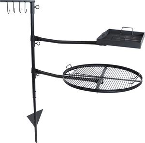 Parrilla giratoria de fuego para cocina, parrilla giratoria de doble rejilla con soporte de estaca para el suelo para cocinar con llama abierta - Product Image 6