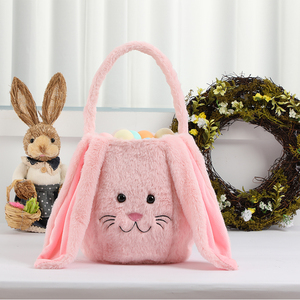 Wholesale Custom Party Decor <strong>Gift</strong> Egg Buckets Sublimation Plush Bunny Bags Super Soft <strong>Easter</strong> <strong>Baskets</strong> - Product Image 2