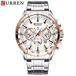 Montre Homme CURREN 8363 Nouvelle Collection Tendance, Montre-Bracelet à Quartz Sportive avec Chronographe, Bracelet en Acier Inoxydable, Idéale pour les Affaires - Product Image 5