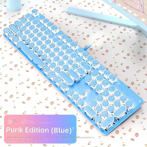 Punk Style <b>USB</b> Wired Mechanical Full Size <b>Keyboard</b> New LED Backlit 104 Keys Desktop Aluminum Alloy Panel - Product Image 2