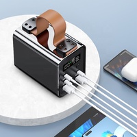 Bancos de energía de luz de emergencia para acampar de mano Salida de CC 100W Carga súper rápida Gran capacidad 60000mAh Banco de energía para computadora portátil