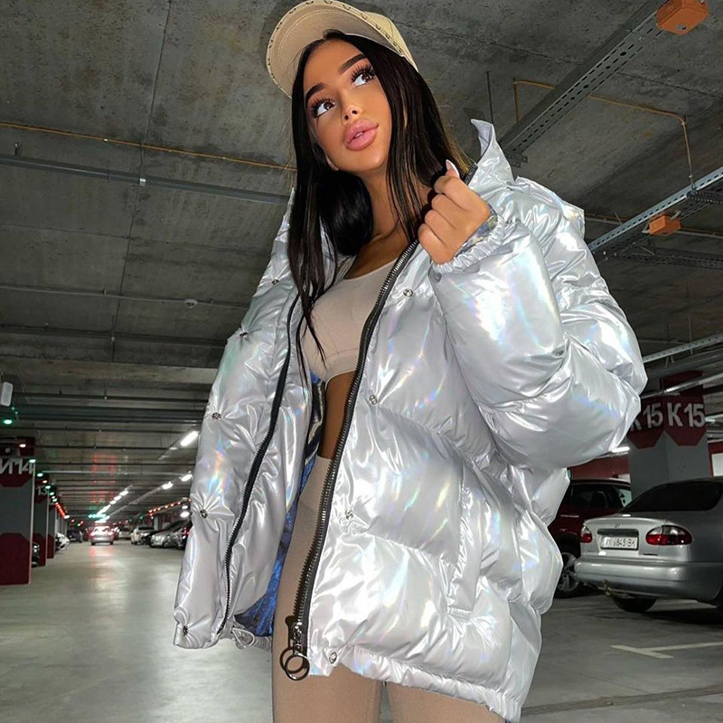 Новинка 2021, Зимняя женская однотонная куртка Hanrong с капюшоном и воротником-стойкой, повседневная хлопковая стеганая куртка со съемным длинным рукавом