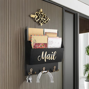 Montato a <span class=keywords><strong>parete</strong></span> <span class=keywords><strong>in</strong></span> <span class=keywords><strong>legno</strong></span> posta Organizer con 3 ganci doppi per lettere chiavi borse <span class=keywords><strong>in</strong></span> casa ingresso corridoio <span class=keywords><strong>legno</strong></span> porta lettere - Product Image 5
