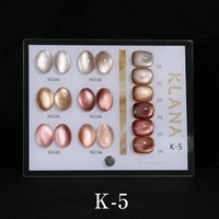 Kit de vernis gel UV/LED effet œil de chat 6 couleurs rose nude, translucide, avec perles de verre magnétiques et nuancier