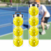 Seau de présentation industriel personnalisé en plastique PC transparent, résistant à l'eau, avec estampage à chaud, pour balles de pickleball