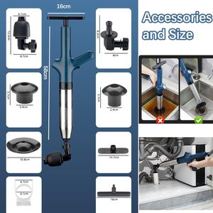 Desatascador de inodoros flexible de alta presión y ecológico con soplador de aire para desatascar el fregadero del baño, la cocina y el desagüe del suelo - Product Image 4