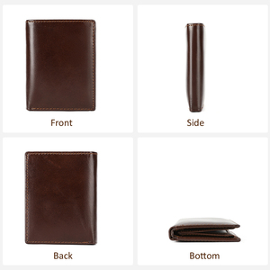 Portefeuille pour homme en cuir de vache véritable, porte-cartes multiples, porte-monnaie, porte-cartes de mode en cuir véritable, sac à main pour homme - Product Image 5