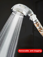 Pommeau de douche à main ABS en pierre, 3 modes SPA, économie d'eau, pulvérisateur haute pression avec filtre, buse de salle de bain