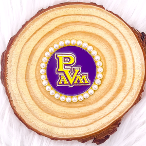 Bán Buôn Prairie Xem A & M Đại Học Thiết Kế Thanh Nhát Vàng Và Tím Tone Cứng Tráng Men Pvamu Hbcu Phụ Nữ Đồ Trang Sức Ngọc Trai Trâm Pin - Product Image 5