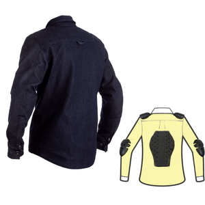 Chemise de moto pour homme certifiée CE, protégée par une armure, en spandex/polyester, pour l'été, séchage rapide, coupe-vent, manches longues - Product Image 1