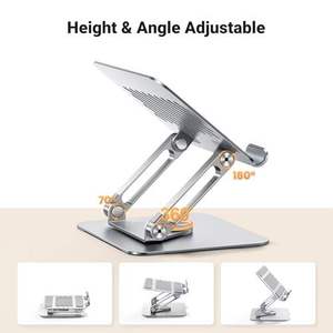 Support de tablette UGREEN 360° °   Support d'ordinateur portable réglable <span class=keywords><strong>pour</strong></span> <span class=keywords><strong>iPad</strong></span> Pro avec base rotative en aluminium et double support de tige <span class=keywords><strong>pour</strong></span> la maison et le bureau - Product Image 4