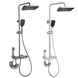 Ensemble <span class=keywords><strong>de</strong></span> <span class=keywords><strong>douche</strong></span> <span class=keywords><strong>de</strong></span> luxe gris anthracite en laiton avec touches <span class=keywords><strong>de</strong></span> piano, affichage numérique LED, système <span class=keywords><strong>de</strong></span> <span class=keywords><strong>douche</strong></span> intelligent à effet pluie, mitigeur mural pour salle <span class=keywords><strong>de</strong></span> bain - Product Image 2