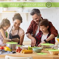 Paquete de 4 Tapas de Silicona de 7.8 Pulgadas para Tazas, Tazones, Platos y Sartenes - Cubierta Antisalpicaduras para Microondas, Almacenamiento de Alimentos, Tamaño Mediano, OEM/ODM