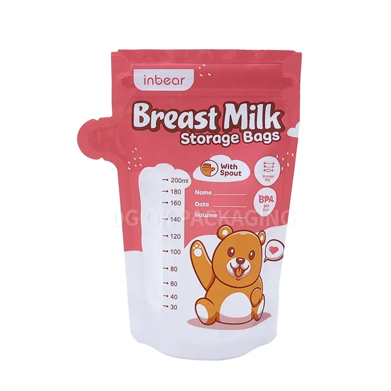 Reusable Breast Milk Storage Bag BPA Free Baby Breast Milk Cooler Bag Red Breast Milk Bag With Double Zipper