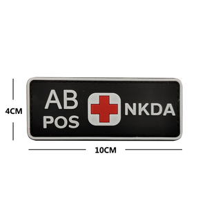 カスタムグローソフト3D PVC血液型パッチ血液グループA B AB <span class=keywords><strong>O</strong></span> POSポジティブNEGネガティブ発光ゴムパッチ