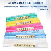 Règle de Mahjong en ABS en gros 45 cm - Support de tuiles ondulées antidérapant 2-en-1, Accessoire de Mahjong américain multicolore, OEM personnalisé