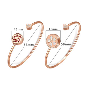 Bracelet diffuseur d'arômes en gros, bijoux d'aromathérapie, bracelet médaillon diffuseur d'huiles essentielles en acier inoxydable - Product Image 4