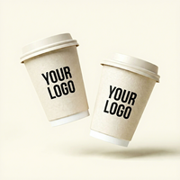Gobelet en papier kraft compostable et réutilisable à double paroi, enduit de PE, anti-fuite, pour cappuccino et flat white, prix usine, OEM disponible