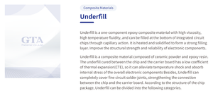 Epoxi de relleno inferior a alta temperatura GTA para Flip Chip y modelo de protección BGA Viscosidad de CQ-836 52000cp - Product Image 2