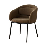 Chaise de Salle à Manger Moderne pour Bureau, Maison et Hôtel avec Dossier Rembourré, Structure Métallique et Panneau MDF pour Mobilier d'Intérieur