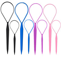 Popolare Set da 2 Pezzi per Creare Coda di Cavallo, Strumenti di Styling in Plastica Nera, Clip per Topsy Tail, Attrezzo per Intrecciare i Capelli, Accessorio di Moda