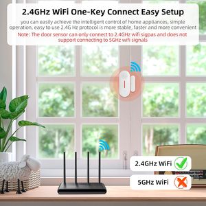 Không dây wifi Cửa Cửa sổ Báo động cảm biến âm thanh ánh sáng báo động nhà thông minh ứng dụng an ninh cho căn hộ Windows & cửa ra vào trẻ em an toàn 100dB - Product Image 3