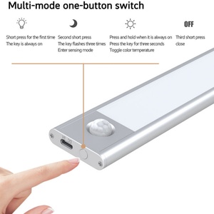 Smart <b>Wireless</b> Battery Usb Charging Motion Sensor Dimmable Under Wardrobe Cabinet Desk Light Household Electrical Appliances - Product Image 6