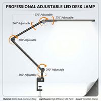 Lámpara de Escritorio LED con Control Táctil/Remoto, Luz Blanca Cálida/Dia, Base Metálica Plegable, Doble Fuente de Luz, 95 CRI, Cuidado de la Vista, para Estudio u Oficina