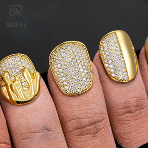 Cubiertas de Uñas de Lujo Personalizadas con Moissanita VVS para Mujer, Nuevo Diseño Iced Out Hip Hop, Joyería Fina para Uñas de Oro 10K 14K 18K y Plata 925 - Product Image 3