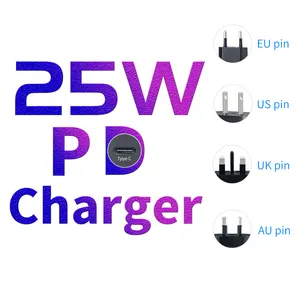 UK Plug Original 25W Super Fast Charger USB Type C Plug UK PD Wall Charger 25W For Samsung S20 S21 S22 Note 10