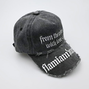 100% coton casquette de Baseball hommes femmes <span class=keywords><strong>Vintage</strong></span> lavé en détresse chapeaux sergé réglable Hip Hop chapeau non structuré 5 panneaux papa chapeau - Product Image 6