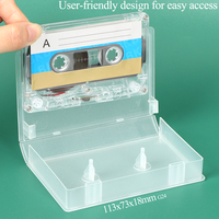 SUNSHING - Caja de Plástico Transparente para Casetes de Audio, Caja de Acrílico Transparente para Casetes, Caja de Almacenamiento Vacía para Casetes VHS