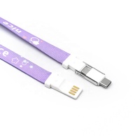 Toptan Özelleştirilmiş Çok Fonksiyonlu 3'ü 1 Arada Promosyon Taşınabilir 0.9m Boyun Askılı USB Şarj Cihazı Kimlik Kayışı Dayanıklı Polyester