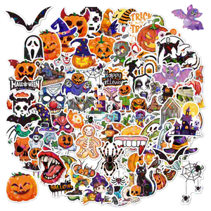 Impression numérique personnalisée recyclable <span class=keywords><strong>Halloween</strong></span> autocollant découpé en PVC mignon Animal vinyle dessin animé décalcomanies pour la décoration de fête à la maison - Product Image 2