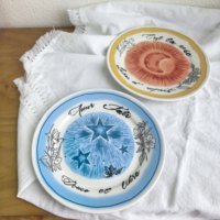 Assiette en céramique de 8 pouces style tarot vintage, motif floral soleil lune étoile, lettres françaises, pour mariage, maison, dessert, salade, décoration de table