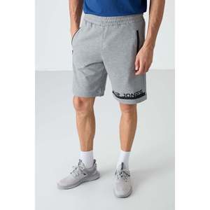 Shorts gris chiné coupe standard pour homme Air Jones Albie, mélange coton et polyester pour tenue décontractée et sportive - Product Image 2