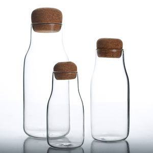 Bocal de stockage des aliments en verre transparent, pour cuisine, épices scellées, bouteille de sucre, thé, café, boîte de graines, noix, bonbons, avec couvercle en liège, ml - Product Image 6