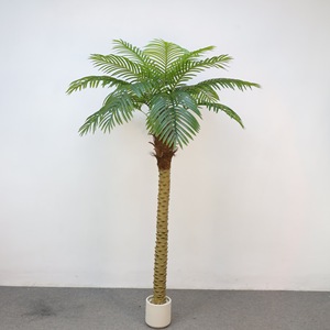 Faux palmier cocotier hautement réaliste en pot pour aménagement intérieur, plante verte tropicale en pot, palmier à aiguilles. - Product Image 3