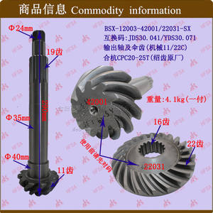 Engrenages coniques en gros, pièces d'arbre de sortie, Hefei-Hangzhou, engrenages coniques spirales 20-25T pour chariot élévateur - Product Image 1