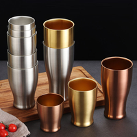 Mug à bière empilable à double paroi en acier inoxydable 304 coréen, cadeau de camping, tasse à thé et à café, écologique, portable