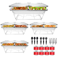Ensemble de plats chauds jetables en métal écologique pour mariage, buffet, fabrication directe d'usine, support de chauffe-plats jetable moderne en fil métallique pour fête