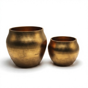 Aluminium Chrome Plated Eco-Friendly Durable Planters for Indoor Outdoor Home Decor | Luxury <b>Square</b> Flower Pots for Living Room - Product Image 1