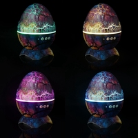 Lampe d'ambiance 3D en forme d'œuf de dinosaure à effet de fissure, avec lumière stellaire, fonction de respiration, haut-parleur et veilleuse musicale