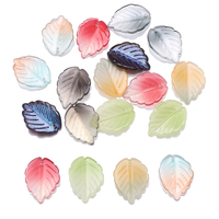 Zhubi Gradient Couleur Combinaison Cristal Fraise Feuille Perles 17*24MM Ovate Feuille Pendentif Perles De Verre pour DIY Faire Des Boucles D'oreilles