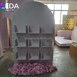 LEDA Nouvelle Arche de mariage personnalisée en PVC blanc avec support de panneau de bienvenue et fond de scène pour décoration d'événements - Product Image 2