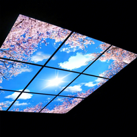 Panneau Lumineux de Plafond Ciel Économique Usine Jiaxing 600x600 603x603 2x2ft, Dalle Lumineuse LED Ciel Nuageux, Dalle de Plafond