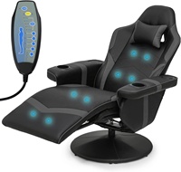 Canapé inclinable à dossier haut 2024, canapé de jeu confortable, haut-parleurs Bluetooth, chaise de jeu vidéo, chaise de jeu noire avec massage et porte-gobelet
