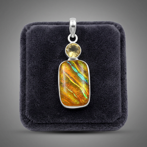 Nouveau Pendentif en Argent Sterling 925 de Luxe avec Pierre Précieuse en Verre Dichroïque pour Fournisseur en Gros, Bijoux Faits Main Personnalisables ODM OEM - Product Image 3